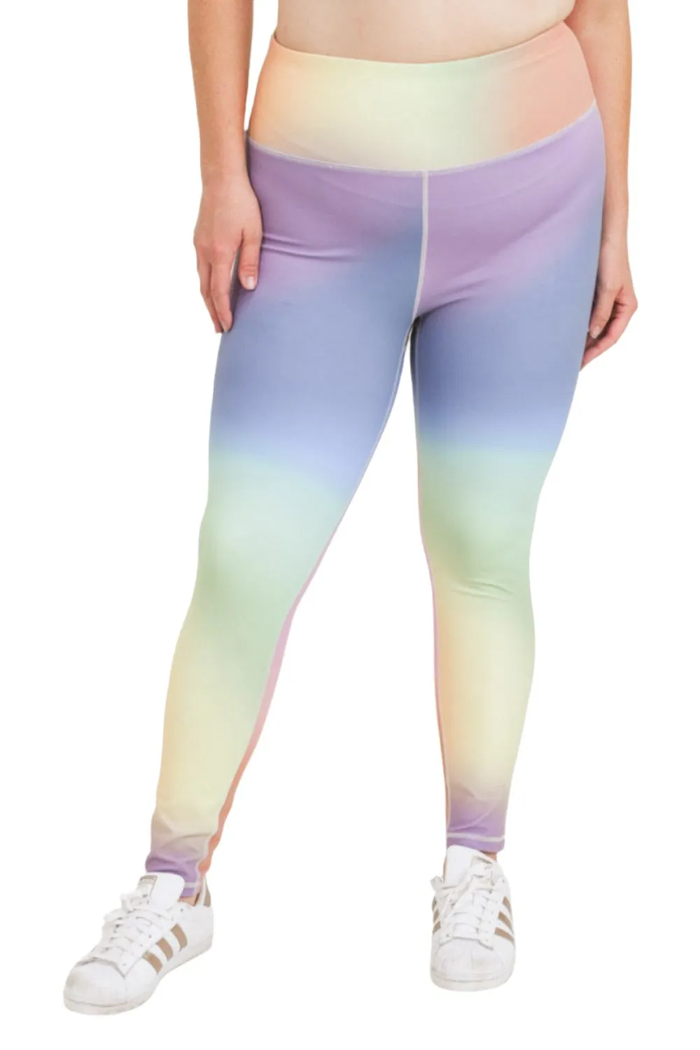 Mono B Rainbow Pastel Highwaist Leggings APH3076 Plus