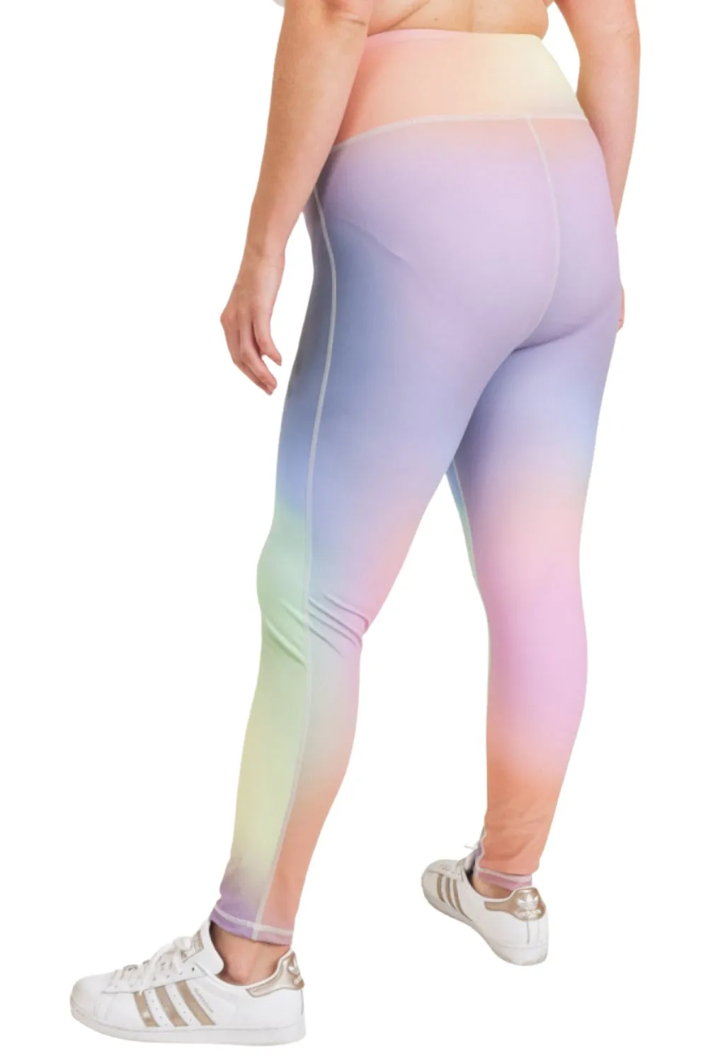 Mono B Rainbow Pastel Highwaist Leggings APH3076 Plus