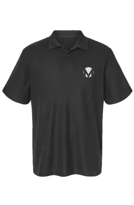 Monogram Cotton Black Pique Polo Short Sleeve Shirt