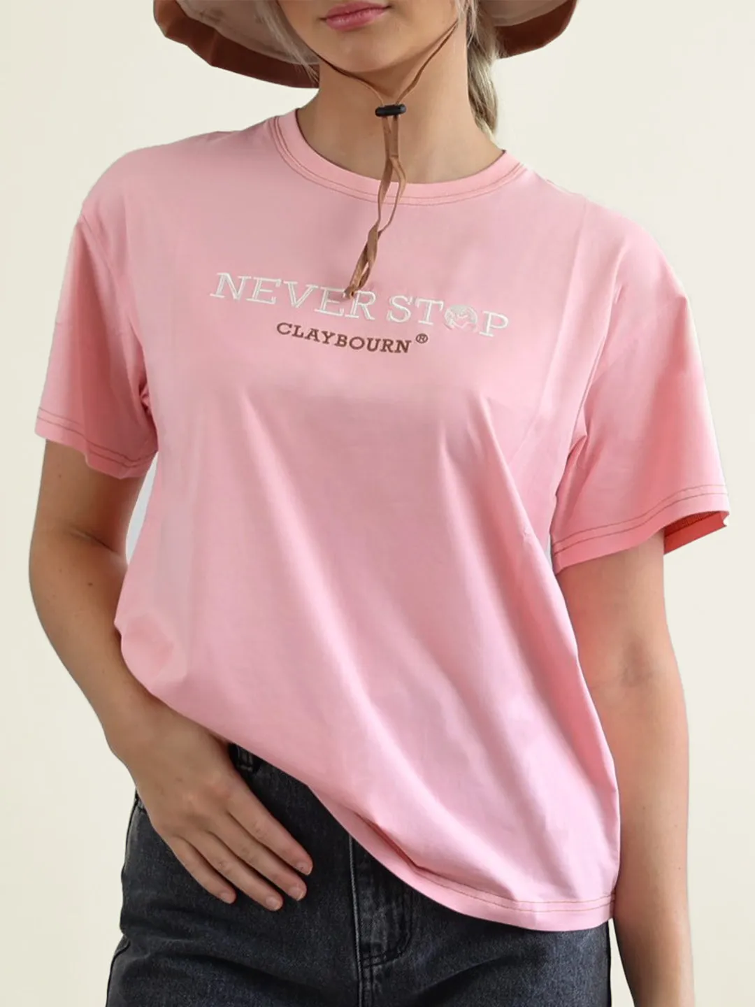 Never Stop Contrast Stitch T-Shirt