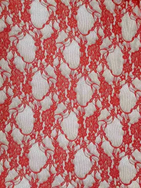 NYLON FLORAL STRETCHED LACE KNIT<br><h6>16X-EK-RED<br>LACE3-DT</h6>