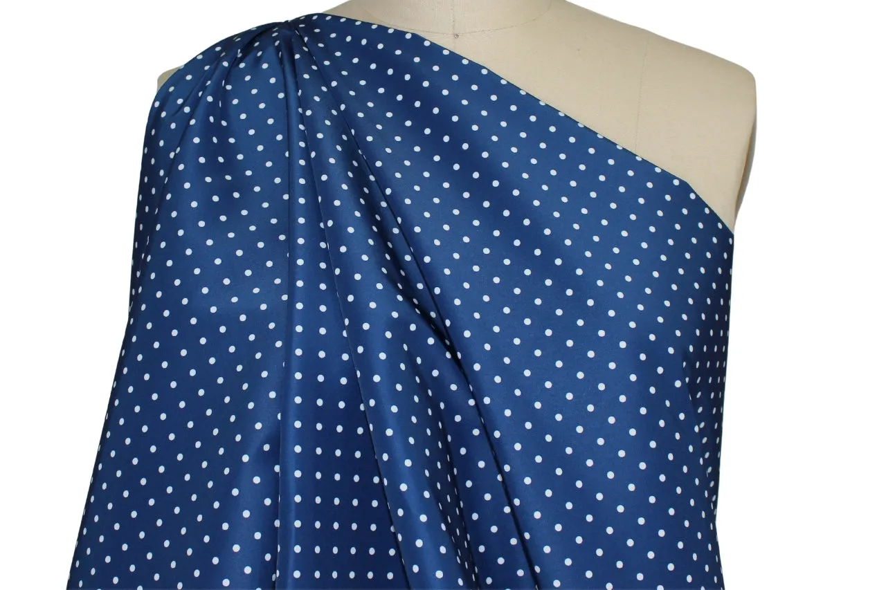 Polka Dot Raincoating - Blue/White