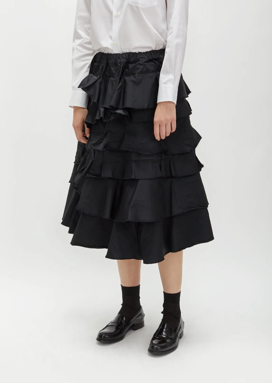 Polyester S-Twill Ruffle Skirt