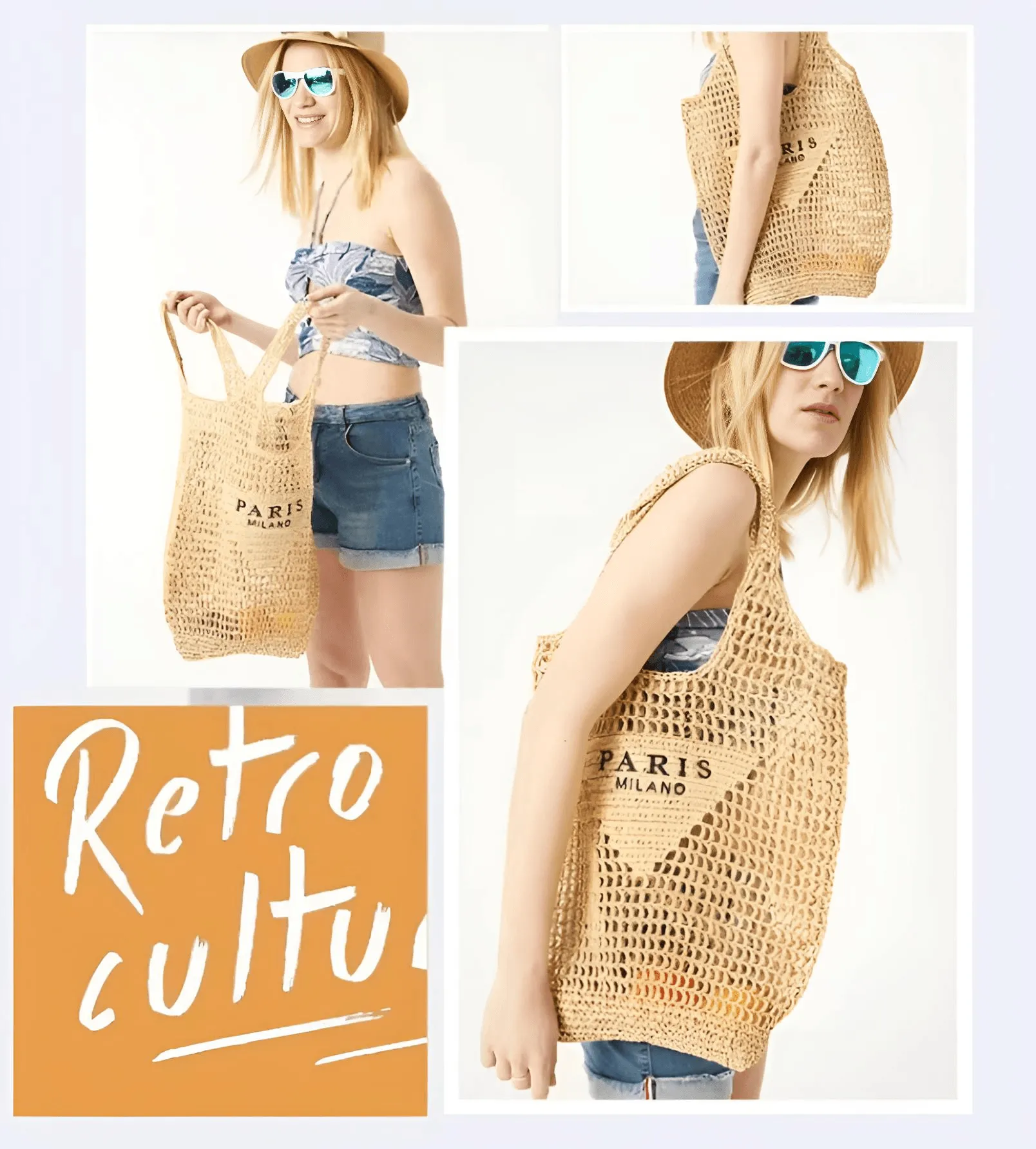 Raffia Straw Paris Bags