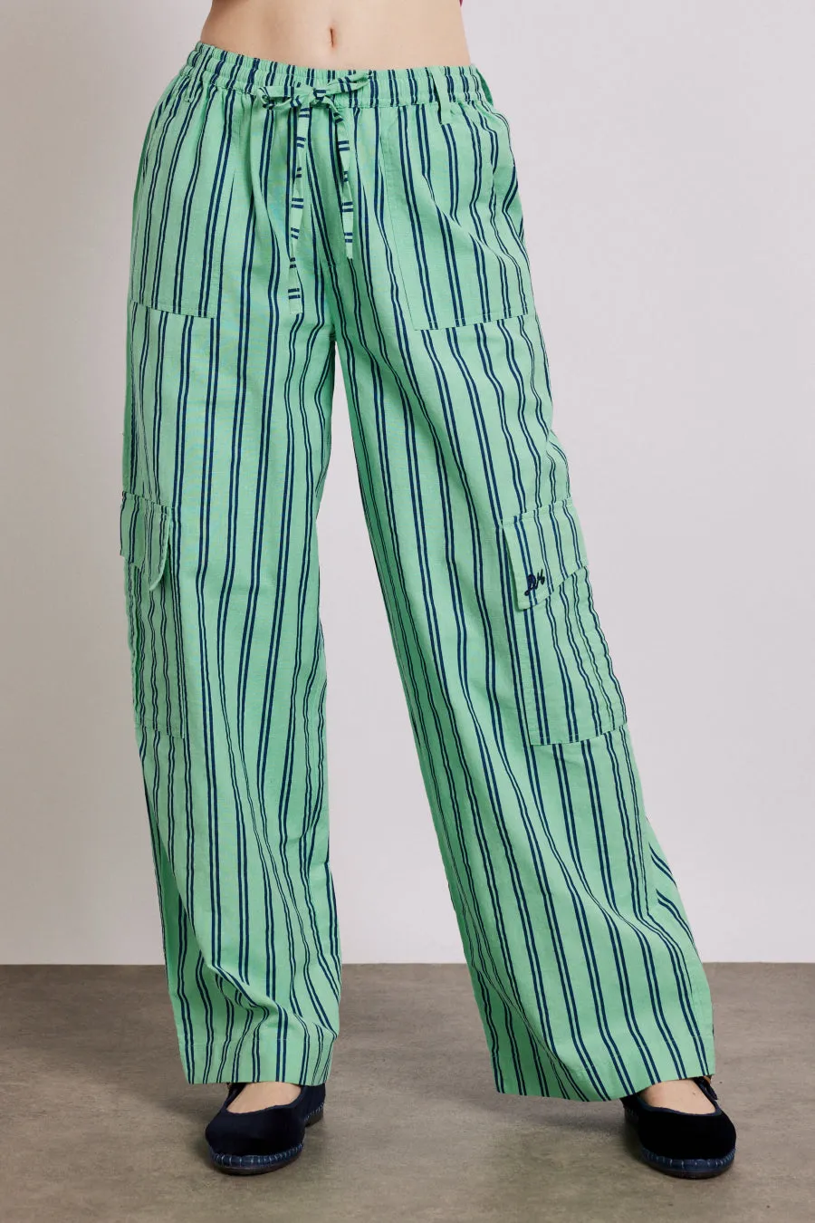 sydney coastal cargo pants - mint stripe