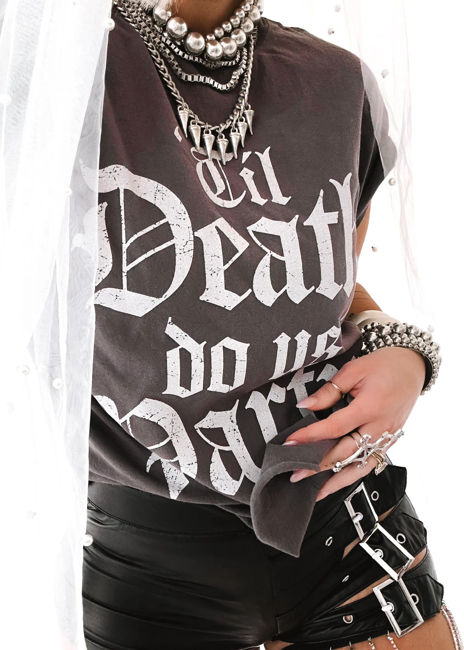 'TIL DEATH DO US PARTY SIDE SLIT TEE