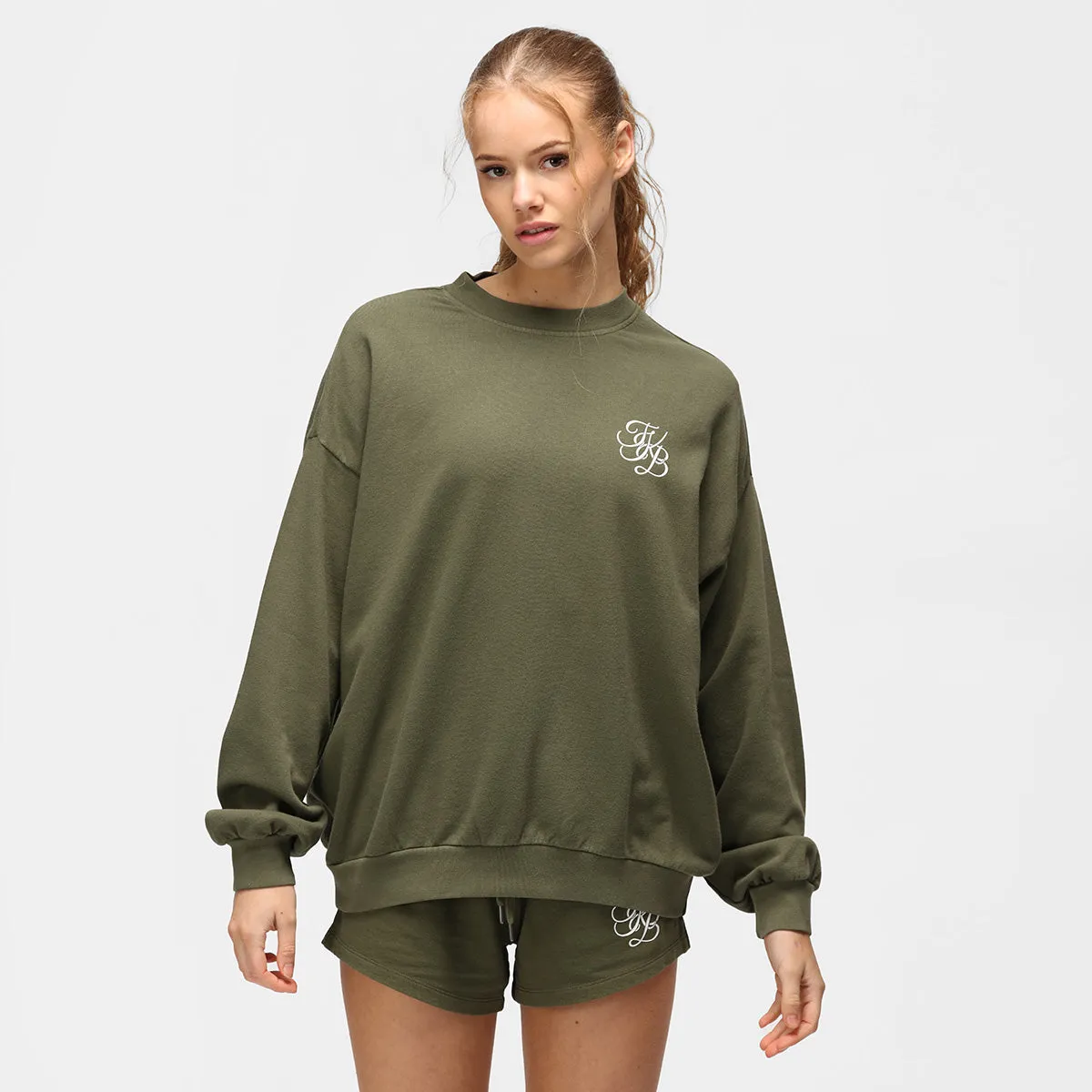 TKB Khaki Terry Oversized Sweatshirt