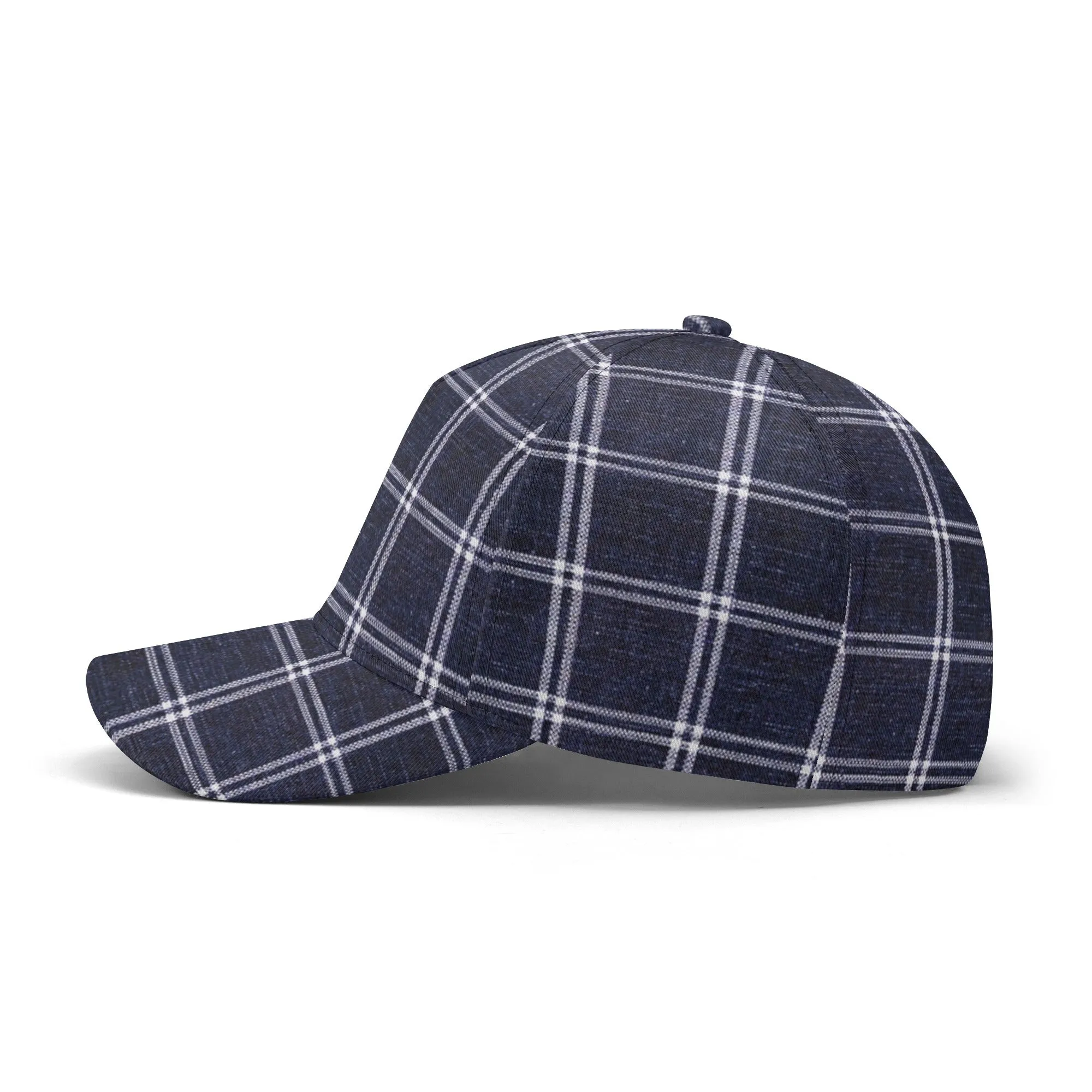 Vampire Art Dark Academia Navy Vintage Windowpane Baseball Cap