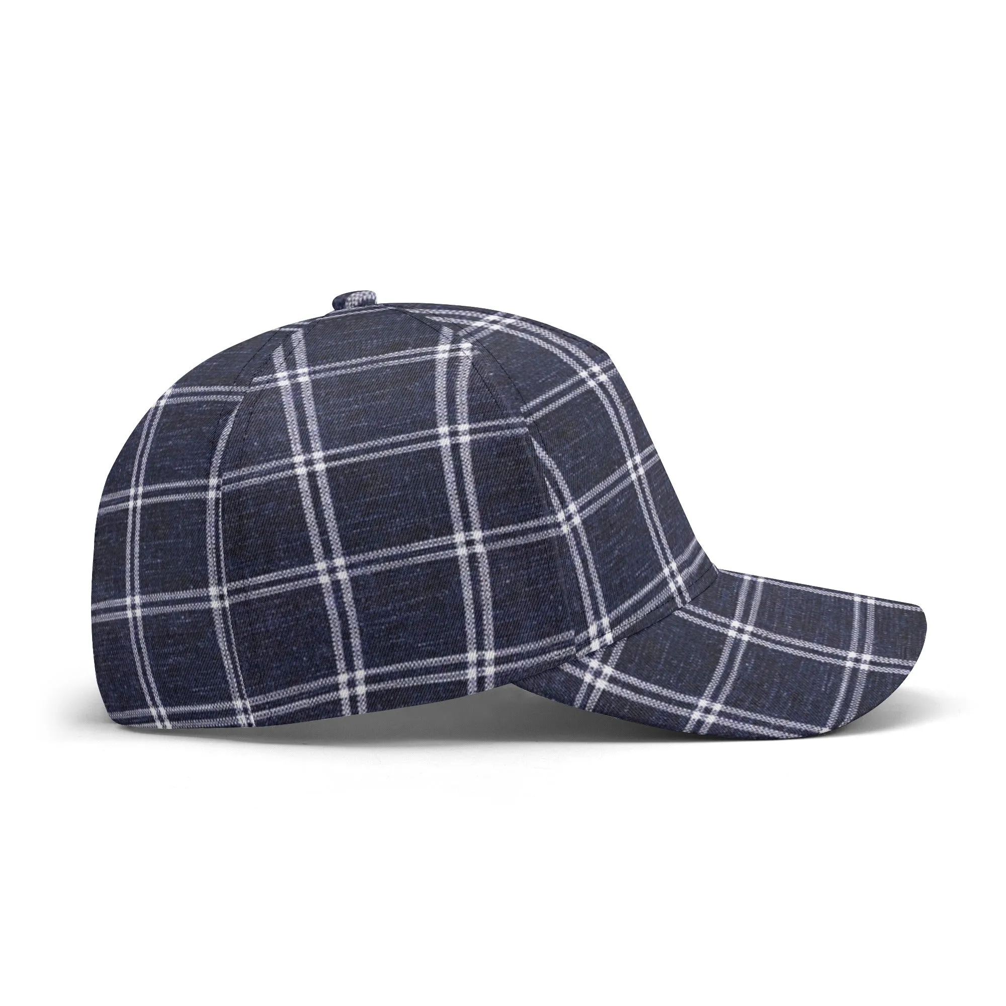 Vampire Art Dark Academia Navy Vintage Windowpane Baseball Cap